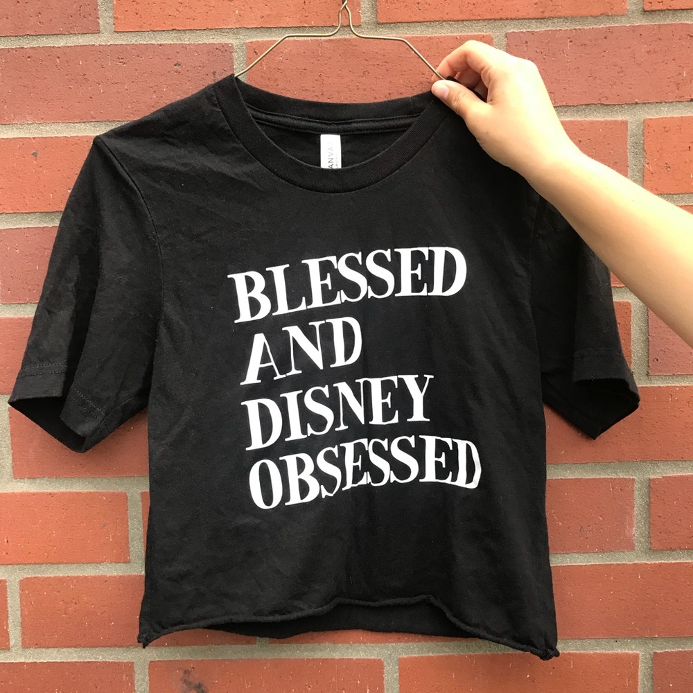 canvas ‘blessed & disney obsessed’ cropped tee